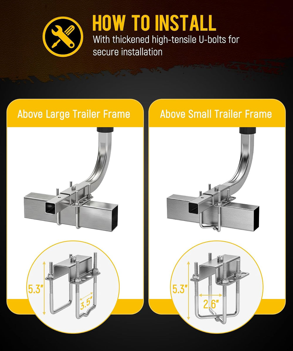 Partsam 1 Pair Boat Trailer Guides with Top Light & Reflective Tape