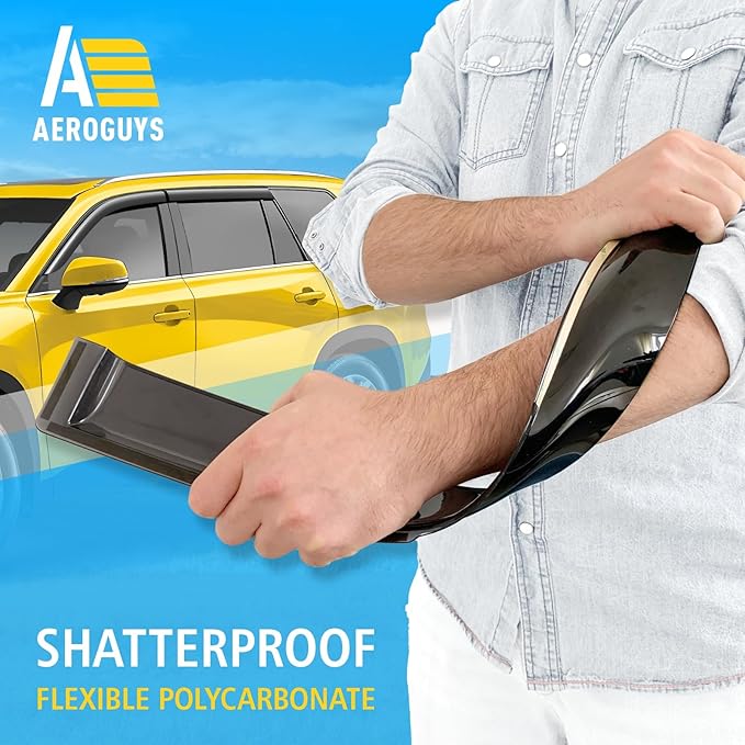 Extra Durable Window Deflectors Tape-On Window Visors Rain Guards Fit (4pcs)