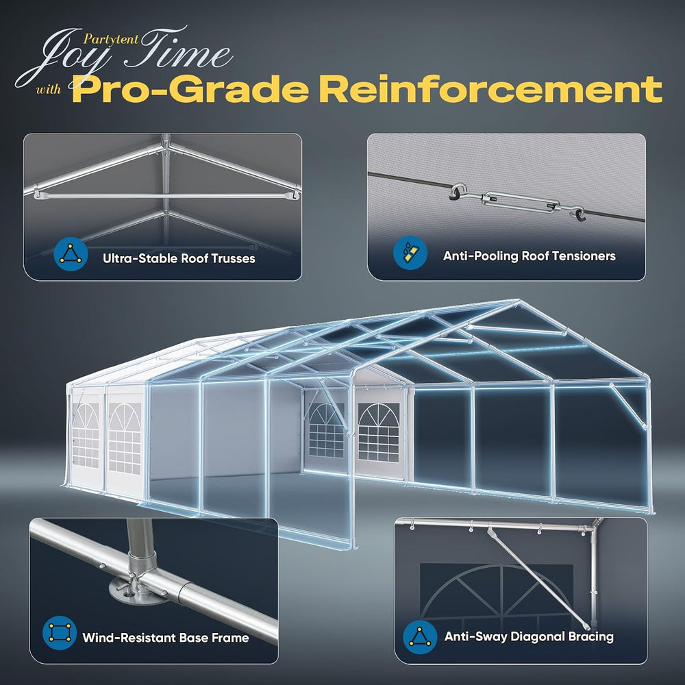 Quictent Premium 20x32 Reinforced Heavy Duty Party Tent with 5 Storage Bags