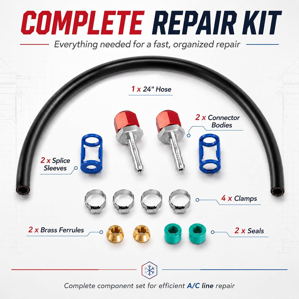 800-671 A/C Line Splice Connector Kit for 3/8" Line & No.6 Hose, 24-...