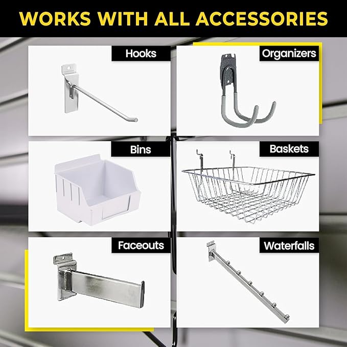 Slatwall Panel Garage Wall Organizer: Heavy Duty Wall Mounted PVC Wall Rack