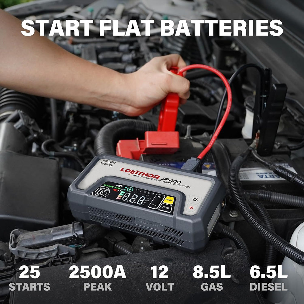 LOKITHOR JP400 Jump Starter with Air Compressor for 8.5L Gas/6.5L Diesel