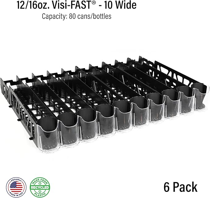 Visi-FAST Spring Push Drink Dispenser, Refrigerator Organizers and Storage (6...