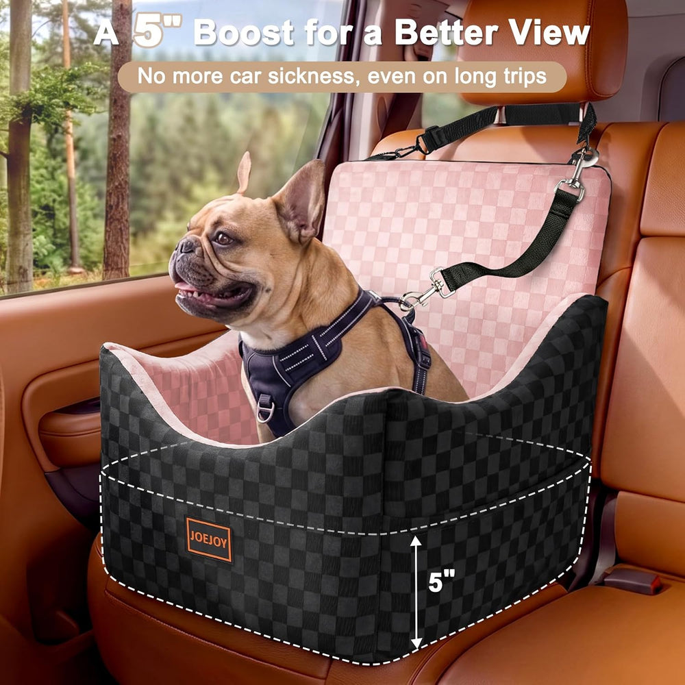 JOEJOY Elevated Dog Car Seat for Small/Medium Dogs up to 35 lbs, Memory Foam ...