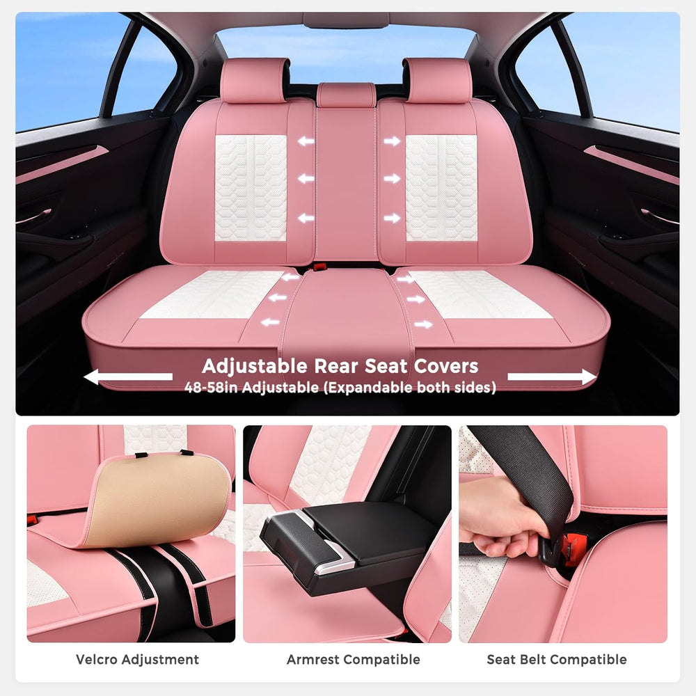 Huidasource Leather Seat Covers for Cars, Front and Rear Car Seat Covers Full...