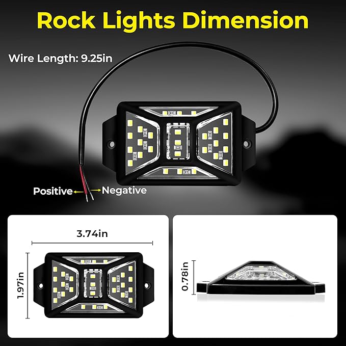 12 Pods 324 LED White Rock Lights