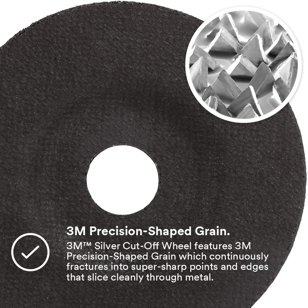 3M Silver Cut-Off Wheel, 87466, 36+, T27, 4.5 in x 0.045 in x 7/8 in