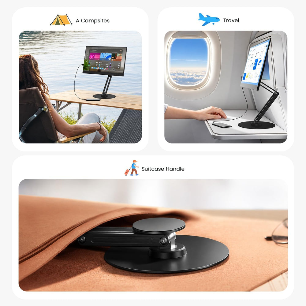UPERFECT Magnetic VESA Stand, Adjustable Aluminum Arm for Portable Monitor