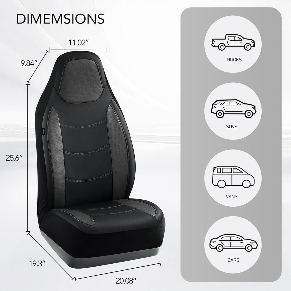 Road Comforts Car Seat Covers Full Set, Premium Leather Seat Covers for Most ...
