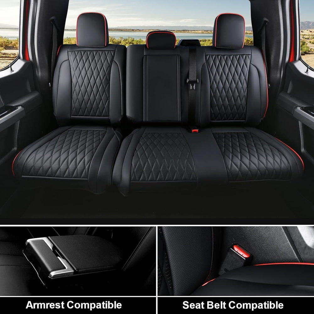 Coverado Leather Seat Covers Full Set for Ford F150F250F350F450(2015-2026)Wat...