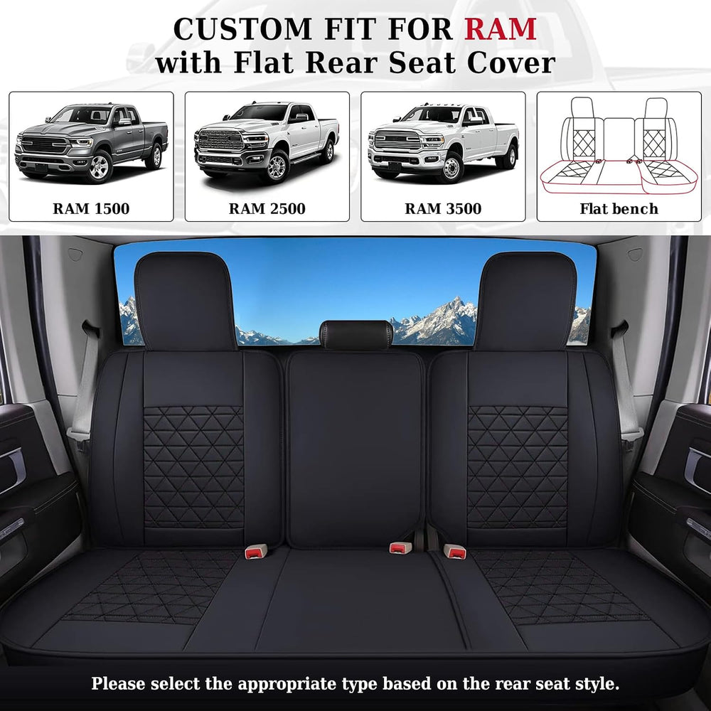 Coverado Car Seat Covers Full Set, Leather RAM 1500 Seat Covers Protectors Co...