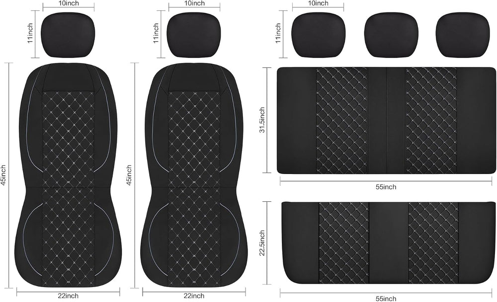 Breathble Car Seat Covers Full Set,Washable Seat Covers for Cars,Premium Clot...