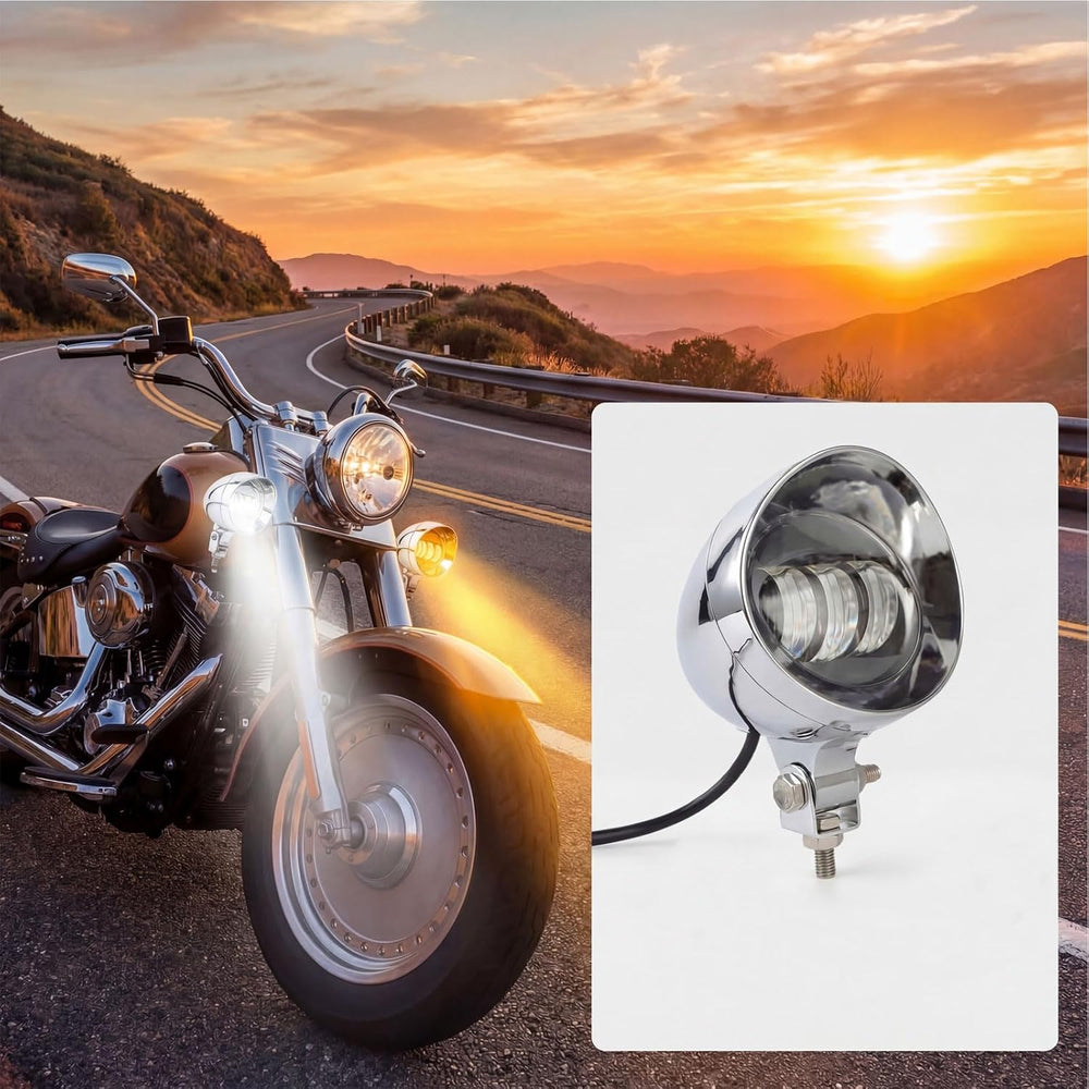 4.5 Inch 2 Pcs Chrome LED Motorcycle Fog Passing Lights