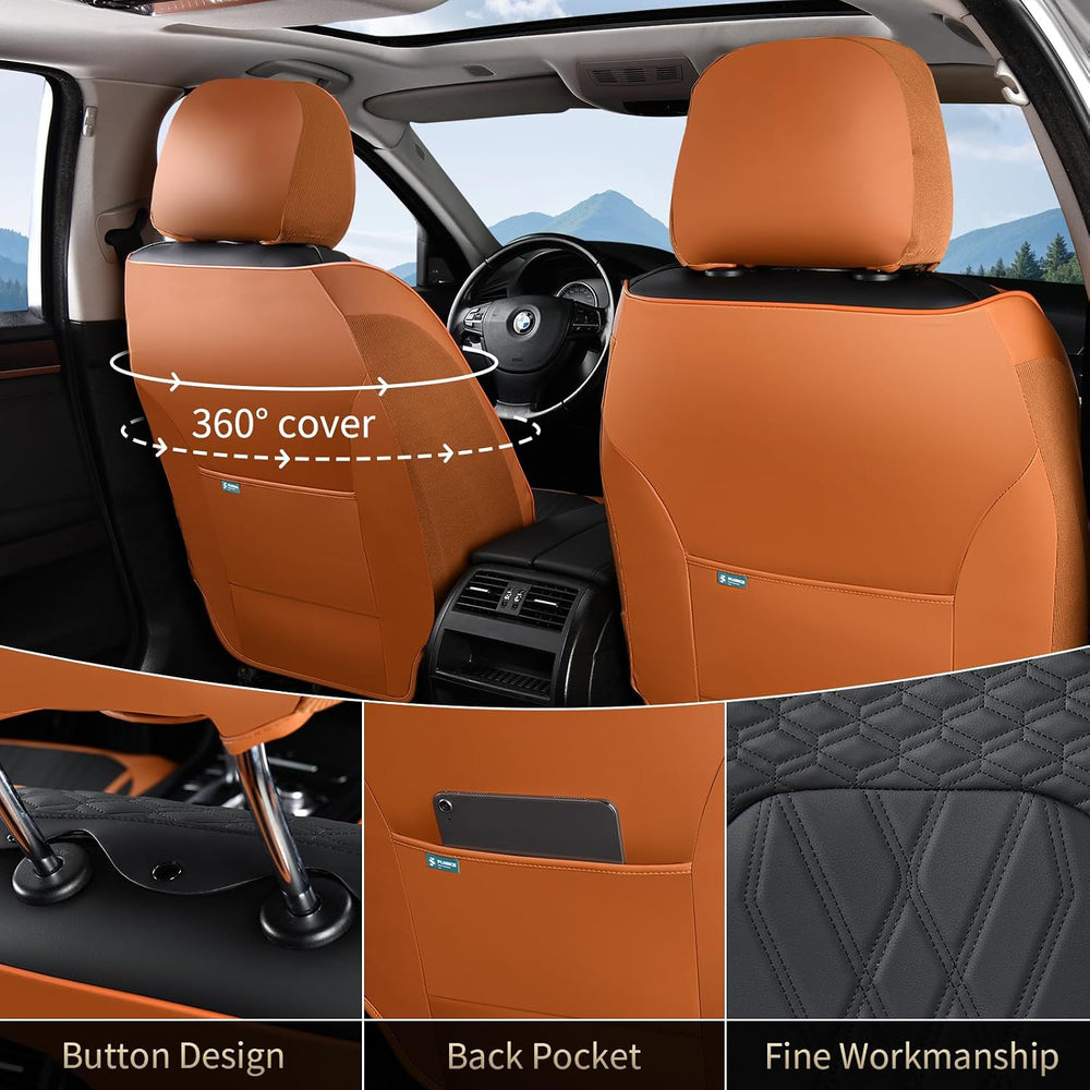 Seat Cover Full Set Automotive Seat Cover 5 Seats Leather Waterproof Car Seat...