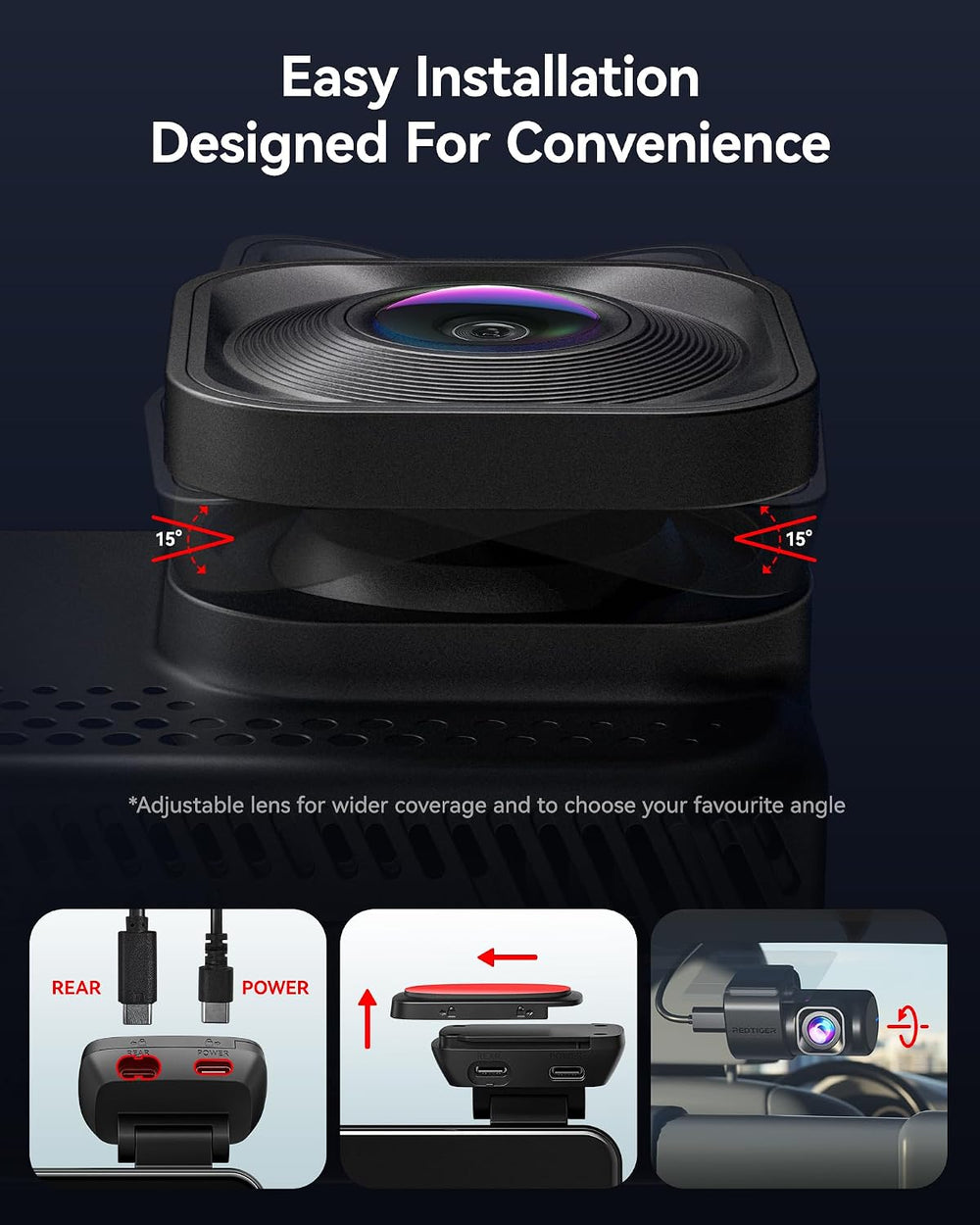 REDTIGER VC70 4K+2.5K Dash Cam, STARVIS 2 IMX678, Dual HDR, 30MB/s WiFi