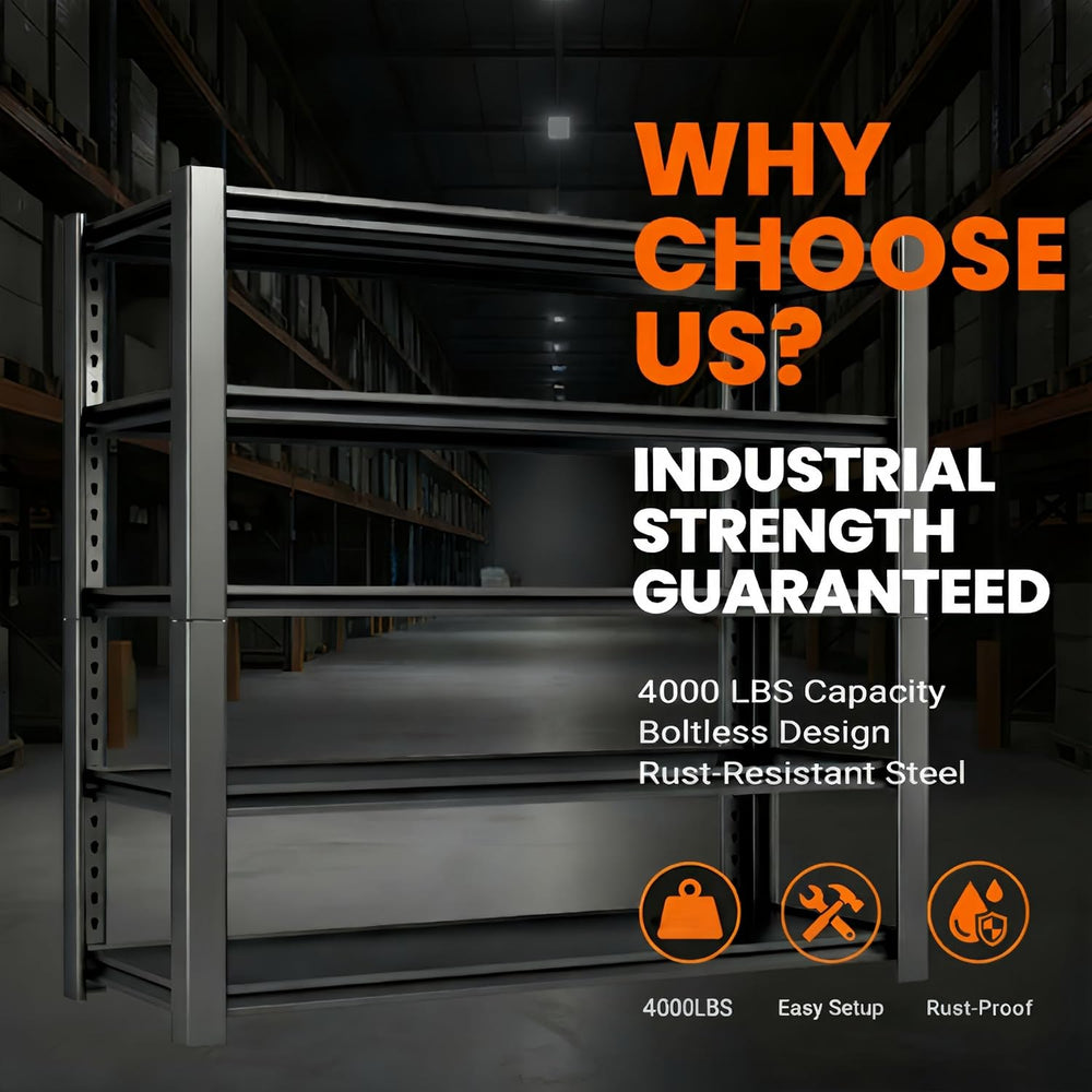 heavy duty shelving,5-Tier Adjustable Shelving Units and storagefor Garage