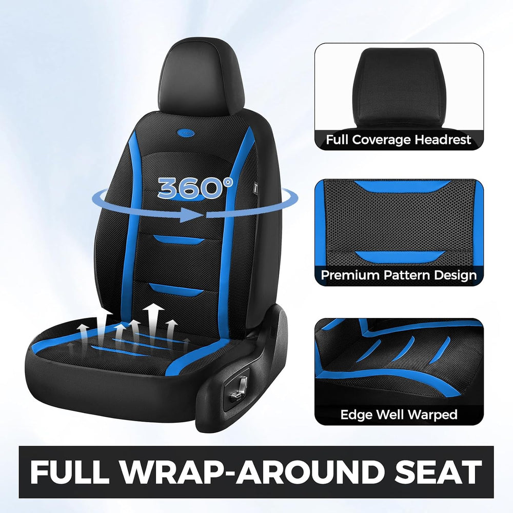 Front Car Seat Covers Air Cool Mesh Thick Car Seat Covers Car Seat Protectors...