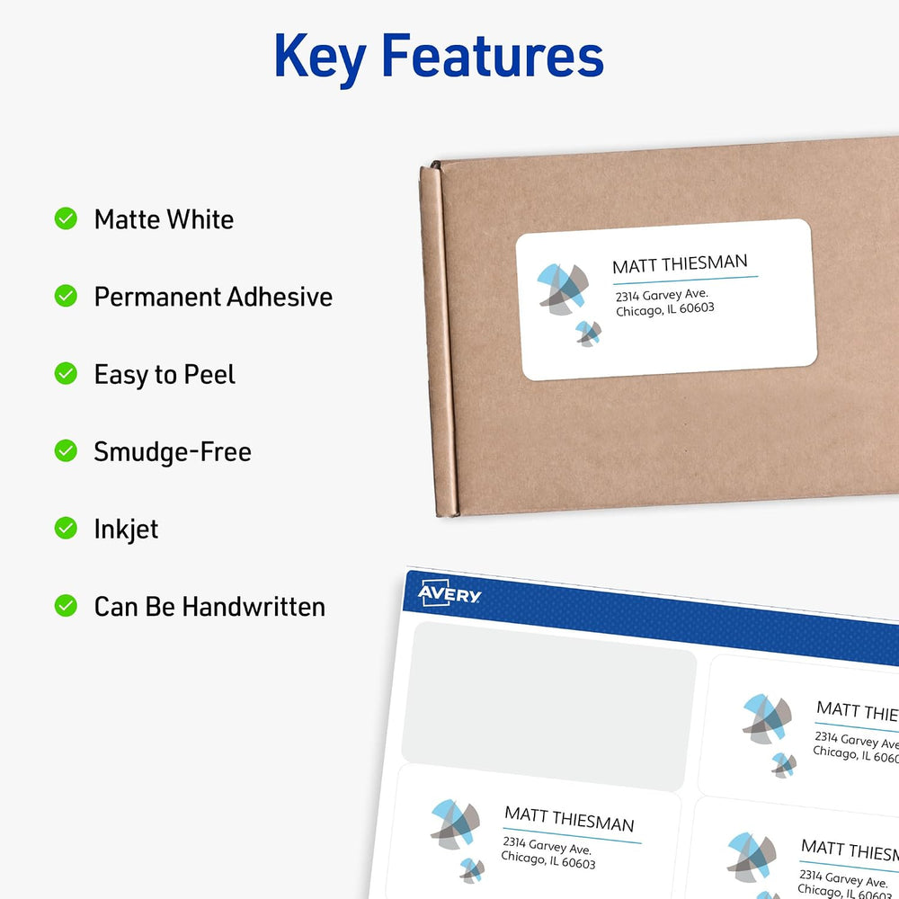 Avery® Full-Sheet Printable Shipping Labels, 8.5" x 11" Customizabl...