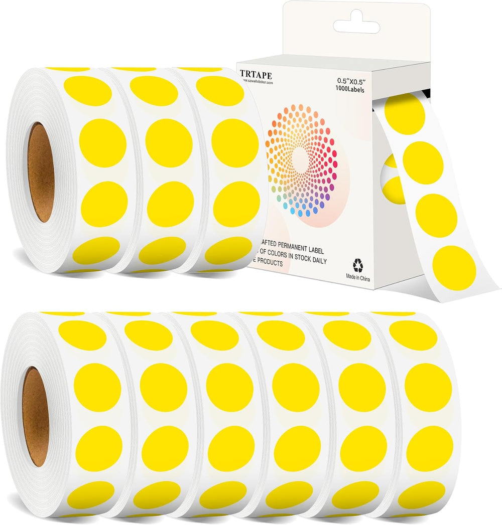 1/2 Inch Round Color Coding Dots, 10000 Round Stickers Dot Stickers