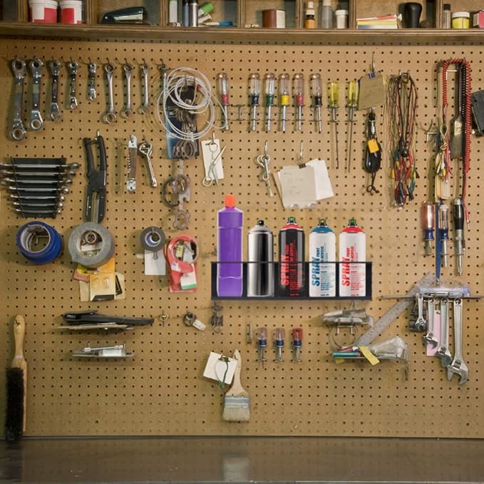 Touri 6 Pack Spray Can Holder for Garage and Workspace, Wall-Mounted Steel