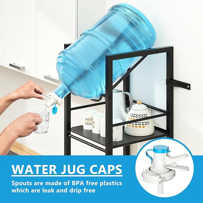 2-In-1 5 Gallon Water Jug Holder, 5 Tier Water Jug Stand Holder