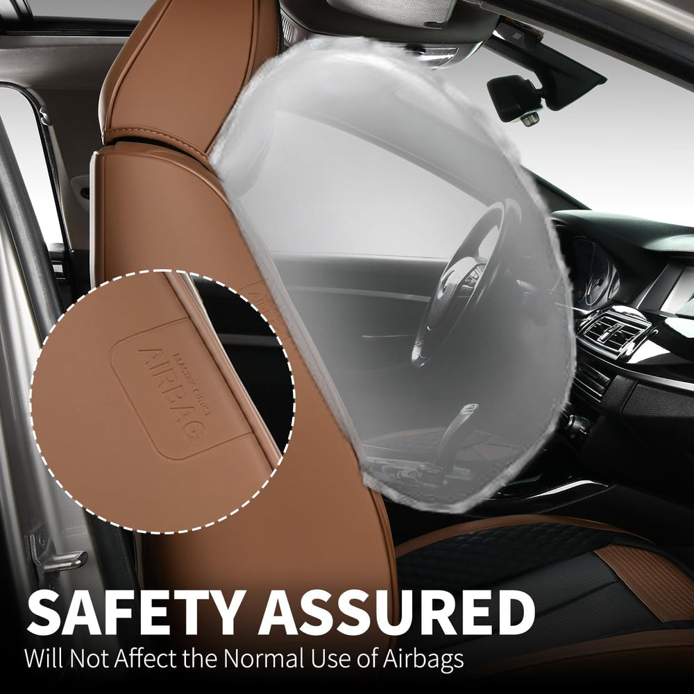 Car Seat Covers Front Seats Only, Luxury Leather Seat Covers Universal Anti-S...