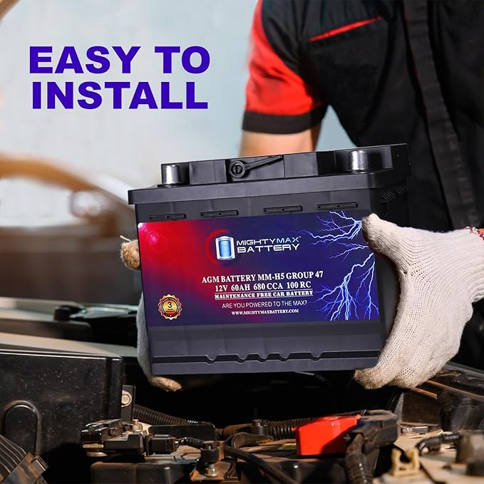 Mighty Max Battery MM-H5 Start and Stop Car BCI Group Size 47 12V 60 AH