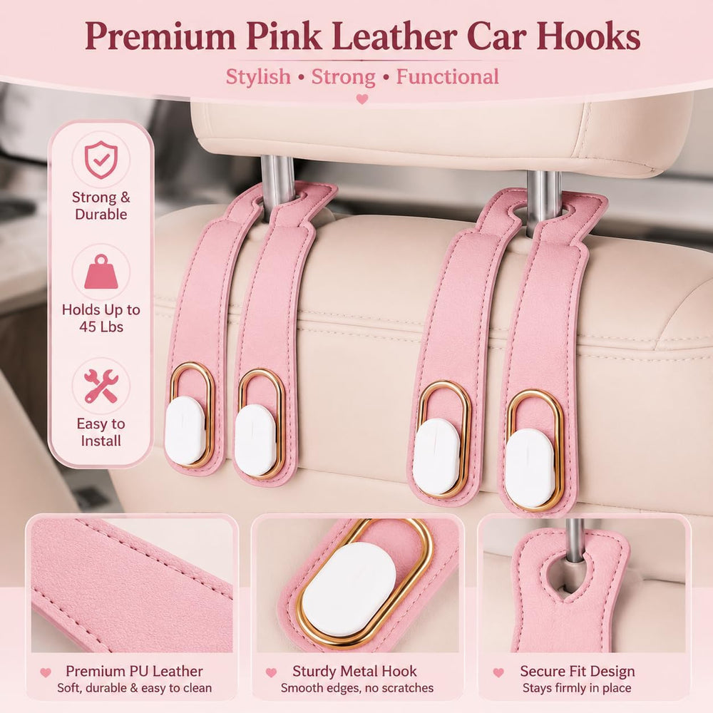 10PCS Pink Leopard Print Car Accessories for Women, Cute Cheetah Print Set wi...
