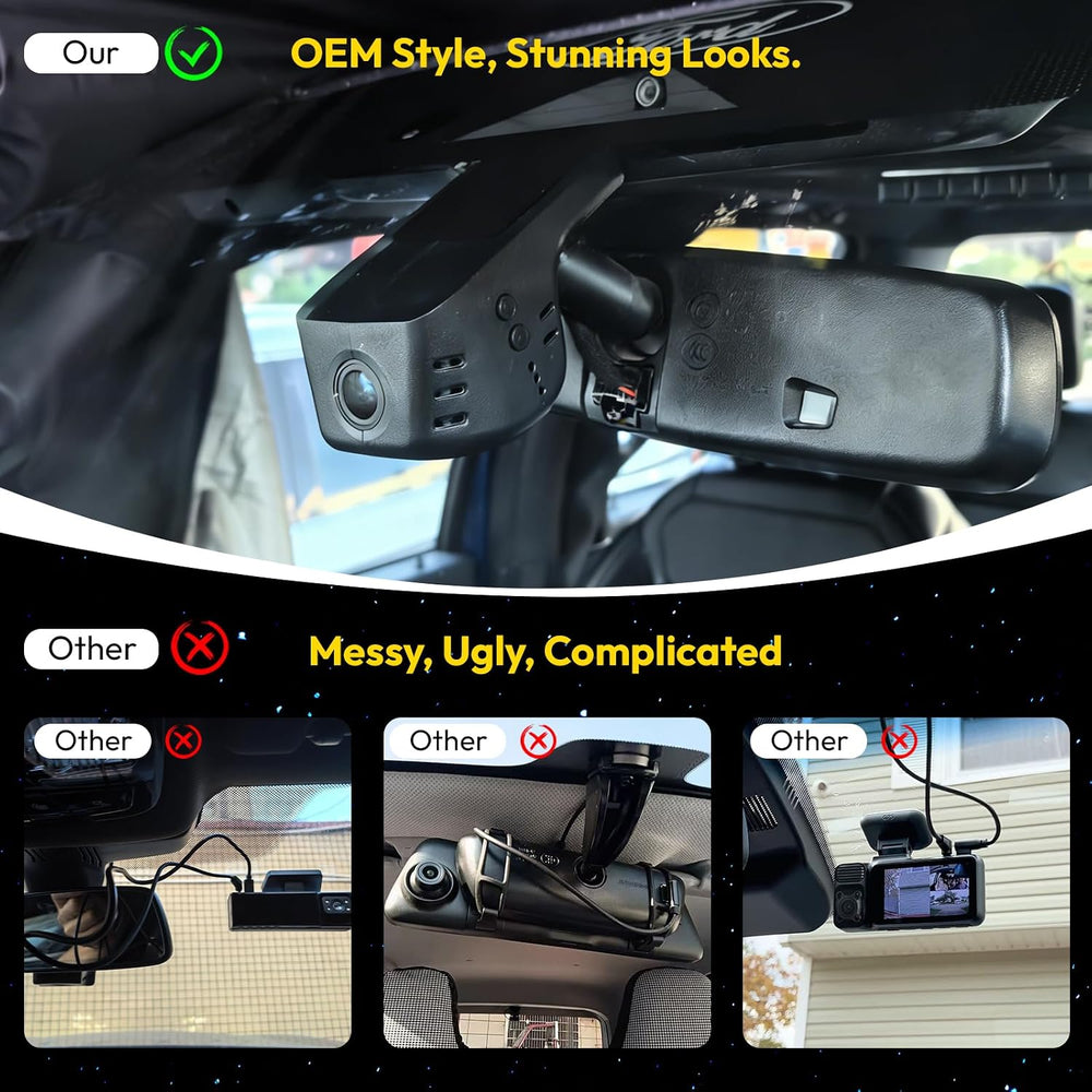 OEM Style hidden 4K Dash Cam for Ford F150 2018-2026 F250/F350/F450