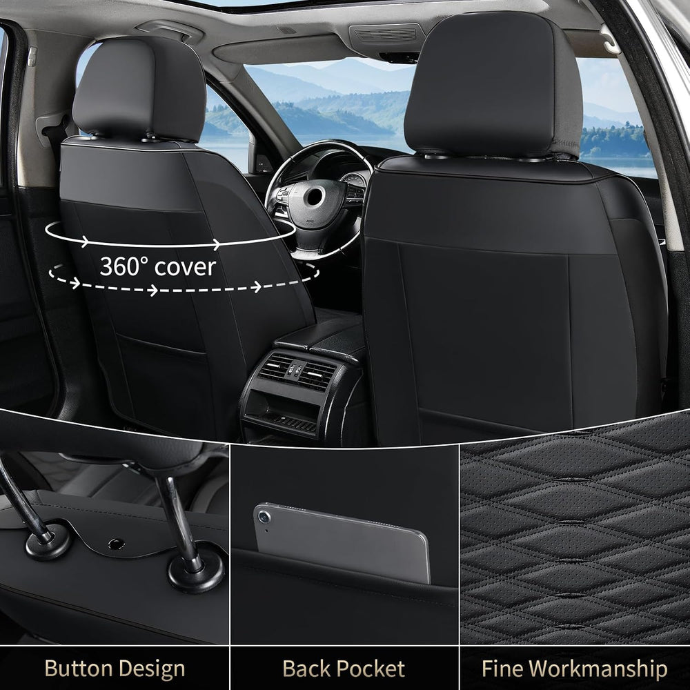 Leather Seat Covers, Car Seat Covers Full Set, Car Seat Protector Waterproof,...