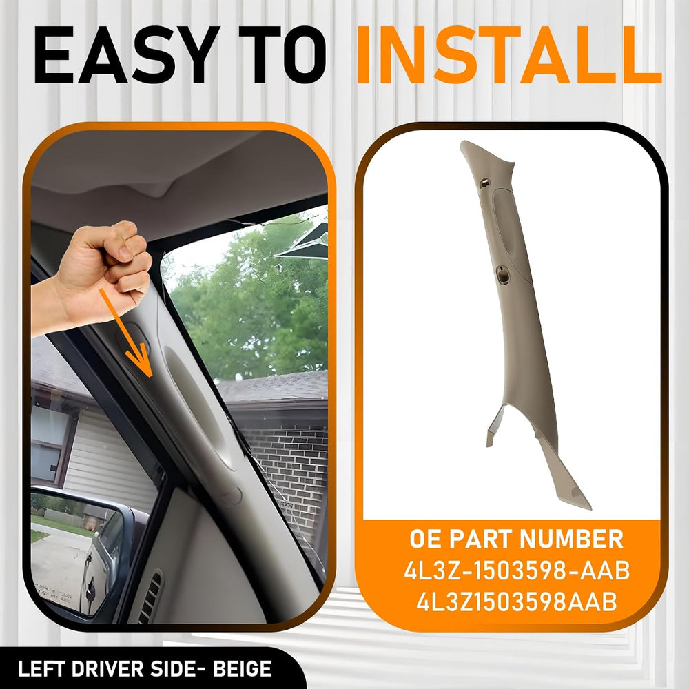 A Pillar Interior Trim Handle Left Driver Side Compatible with Ford F150 F-15...