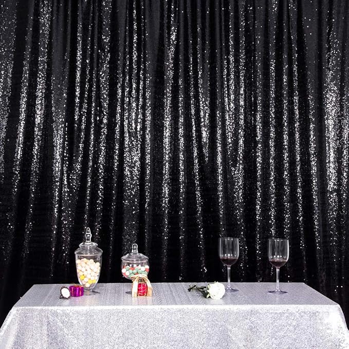 SquarePie Sequin Backdrop Less See Through Thick Stain Background Glitter Cur...