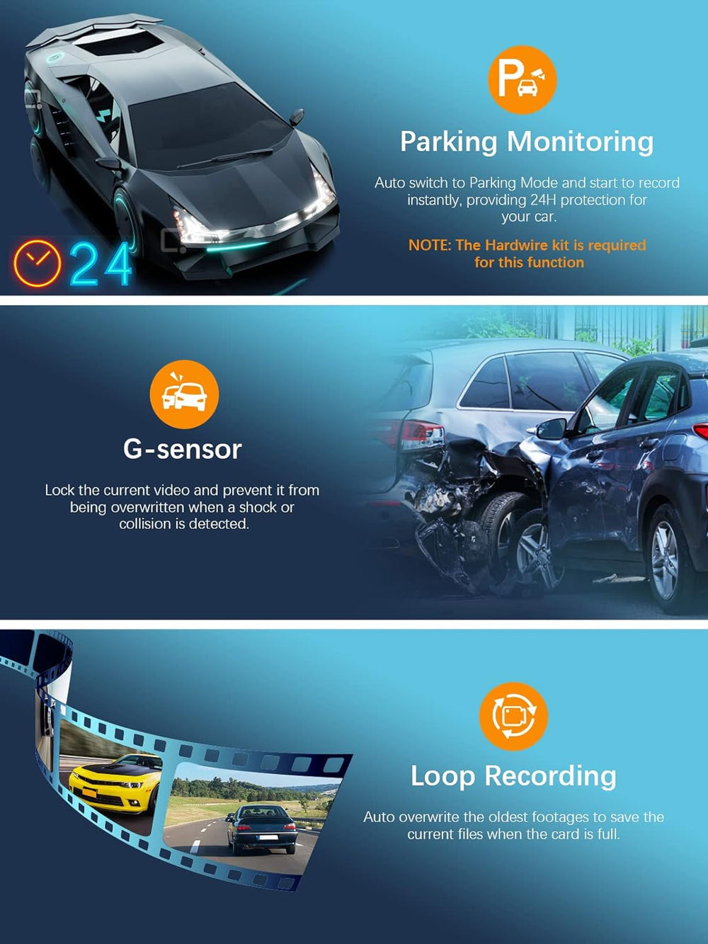 ARIFAYZ Dash Cam WiFi FHD 1080P Car Camera, Front Dash Camera for Cars, Mini ...