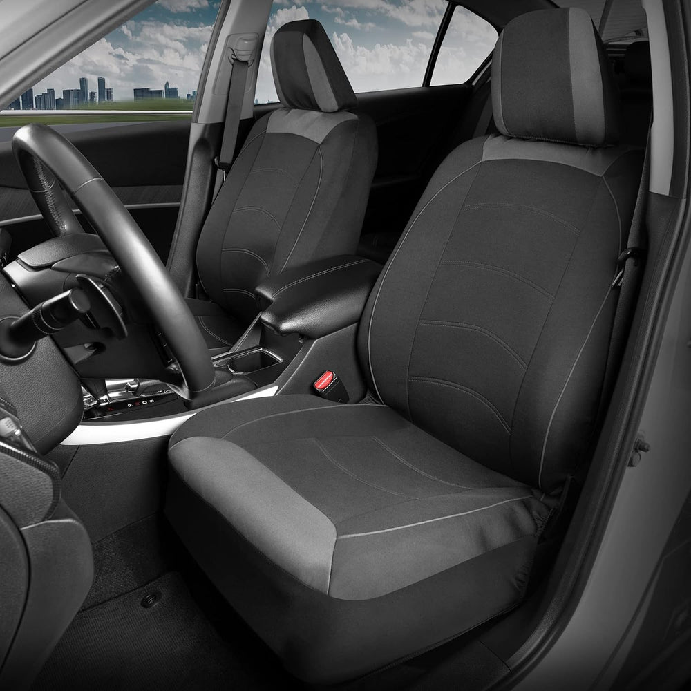 Motor Trend Black Cloth Car Seat Covers for Front Seats – Premium Automotive ...