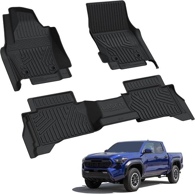 LASFIT Floor Mats for Toyota Tacoma 2024 2025 Double Cab All Weather Floor