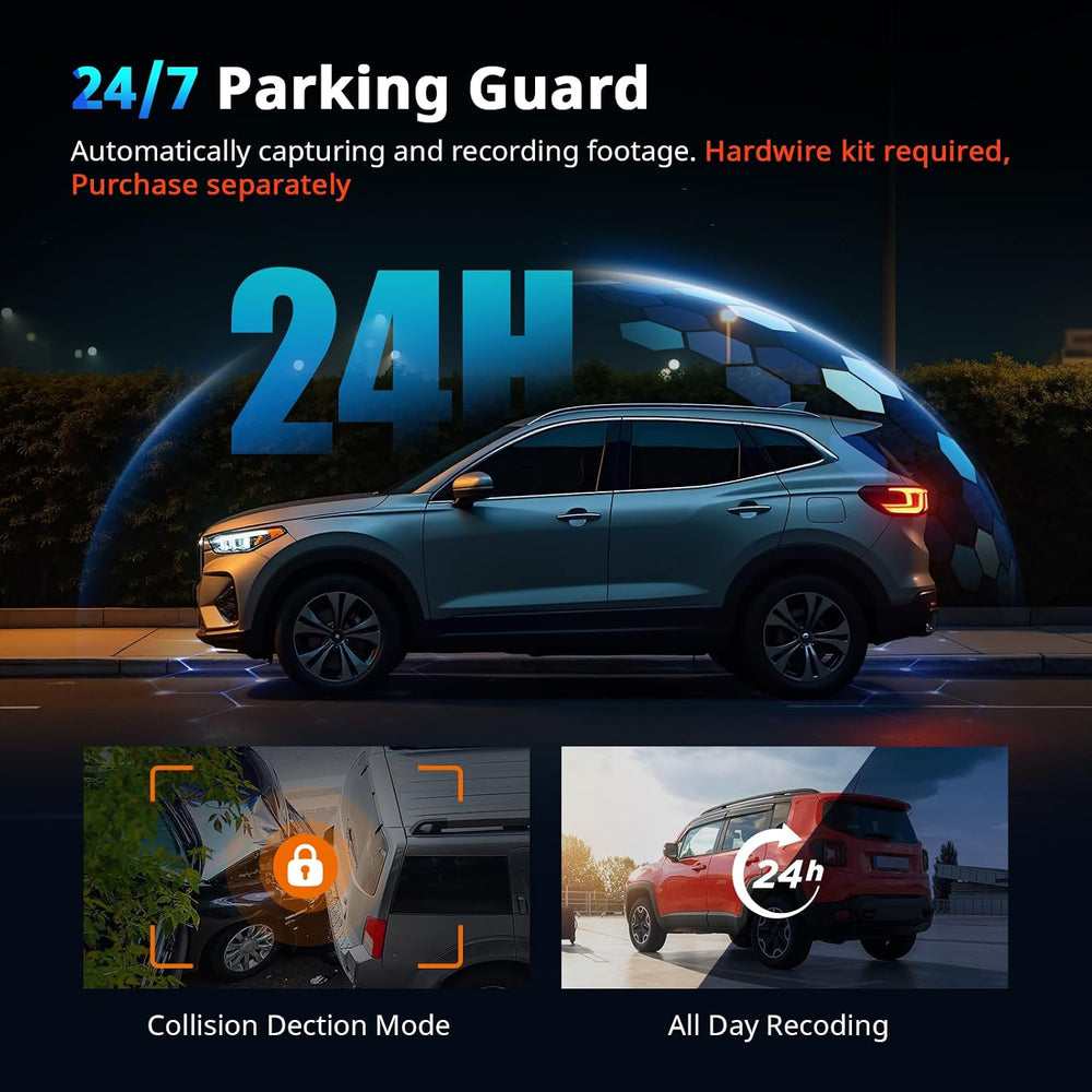 Dash Cams Front and Rear, NQJ 4K+2K Dual Dash Camera for Cars w 64GB Card, 5G...