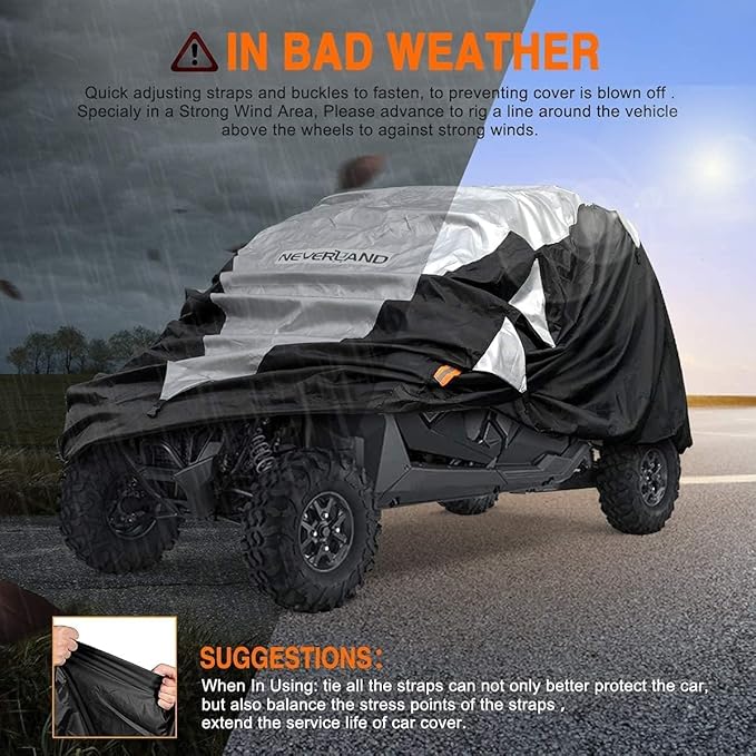 Neverland UTV Cover Waterproof 300D Heavy Duty 2-3 Seater/4-6 Seater 4 Door
