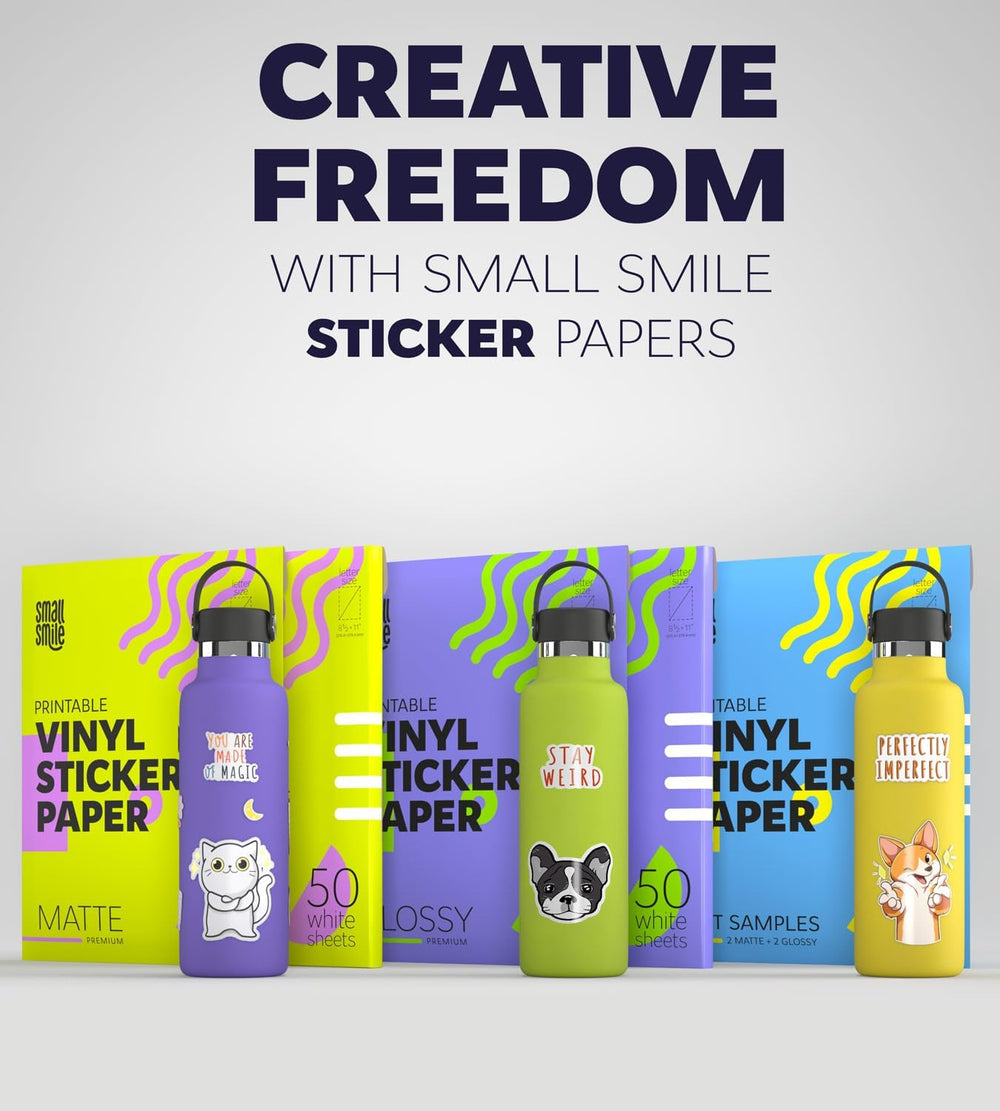 Premium Printable Vinyl Sticker Paper for Inkjet Printer and Laser - 100 Whit...