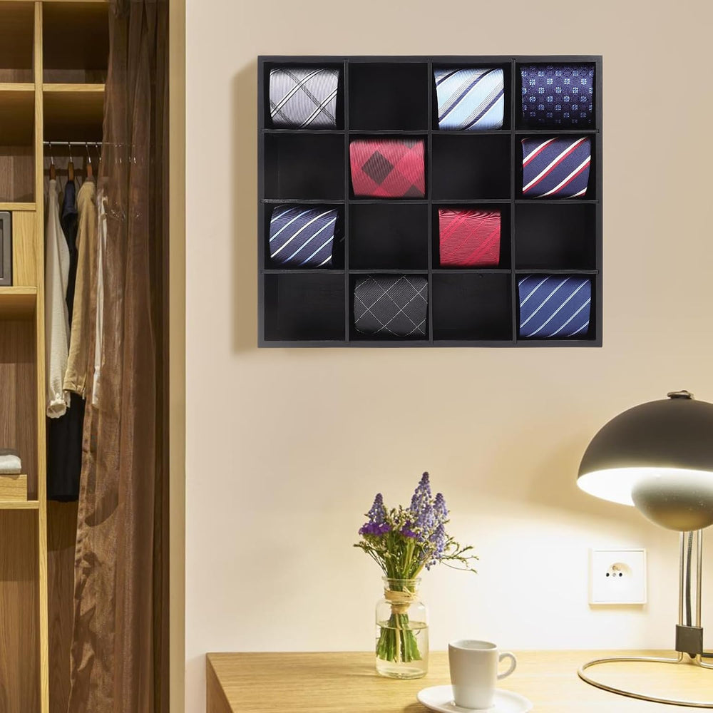 Tie Organizer Wall Mounted Tie rack,Tie box for Men,Tie Storage Box Organizer...