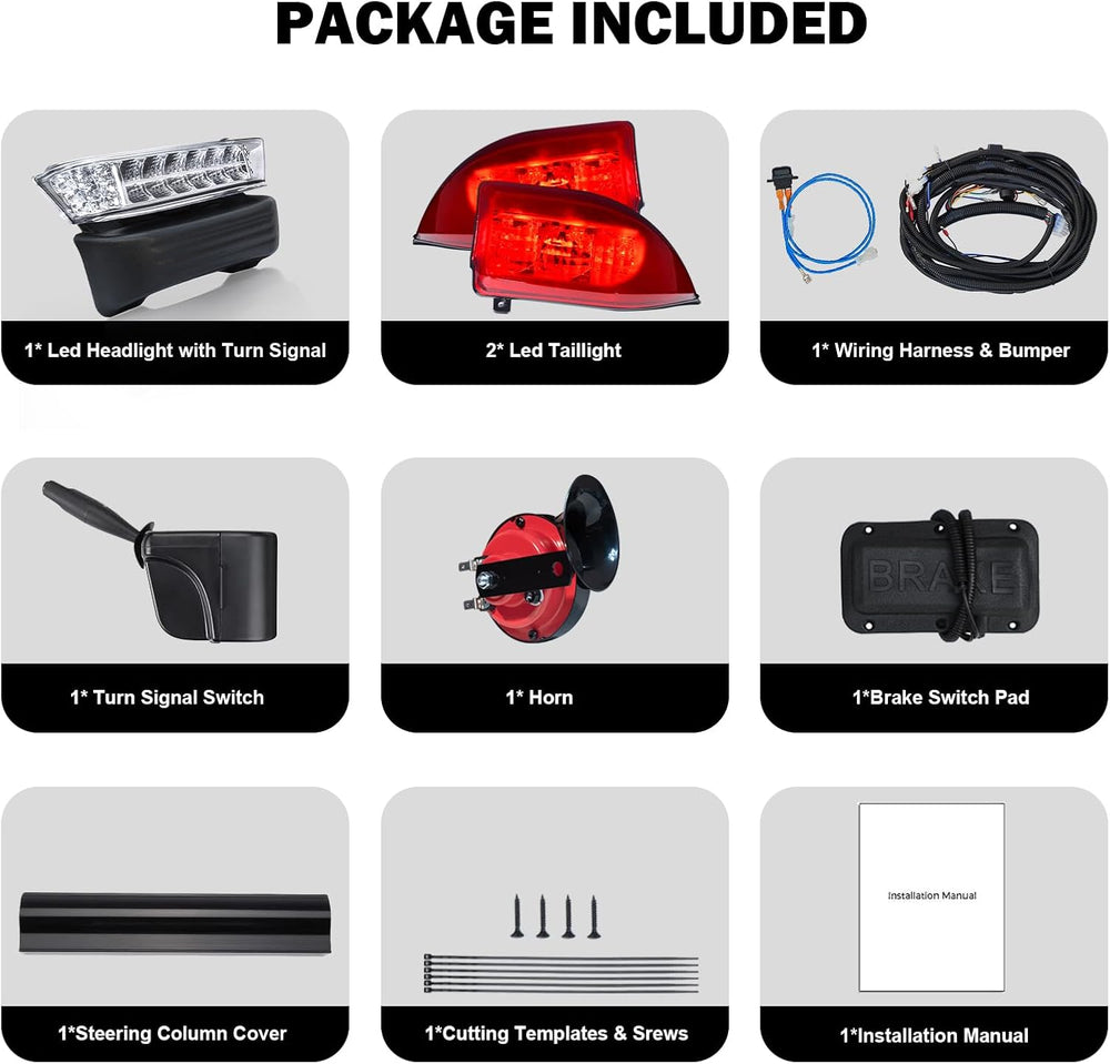 Golf Cart Deluxe Light for Club Car Precedent Electric 12V Street Legal Upgra...
