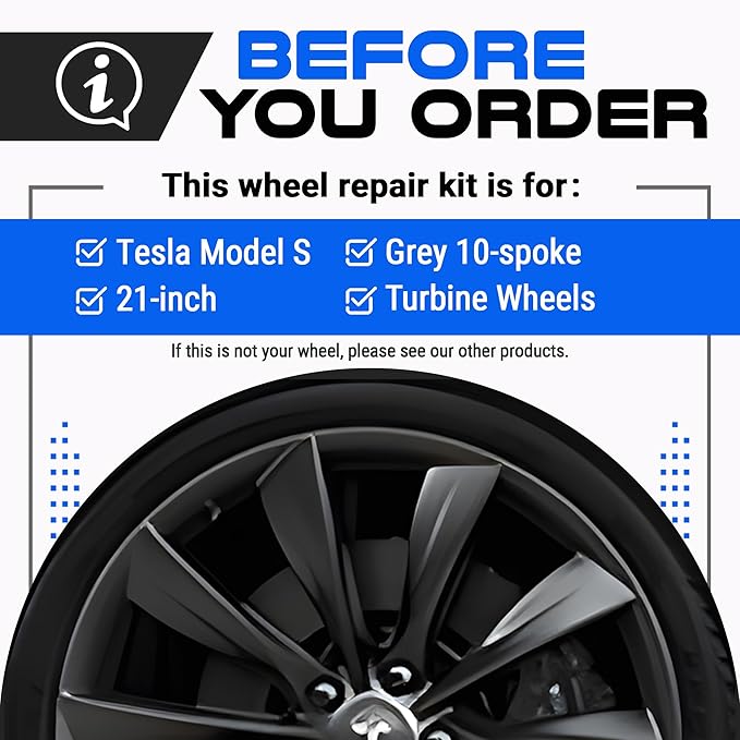 Premium Tesla Wheel Curb Rash Repair Kit