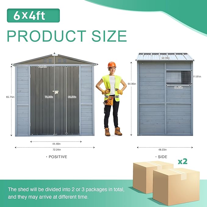 4x6 FT Outdoor Storage Shed