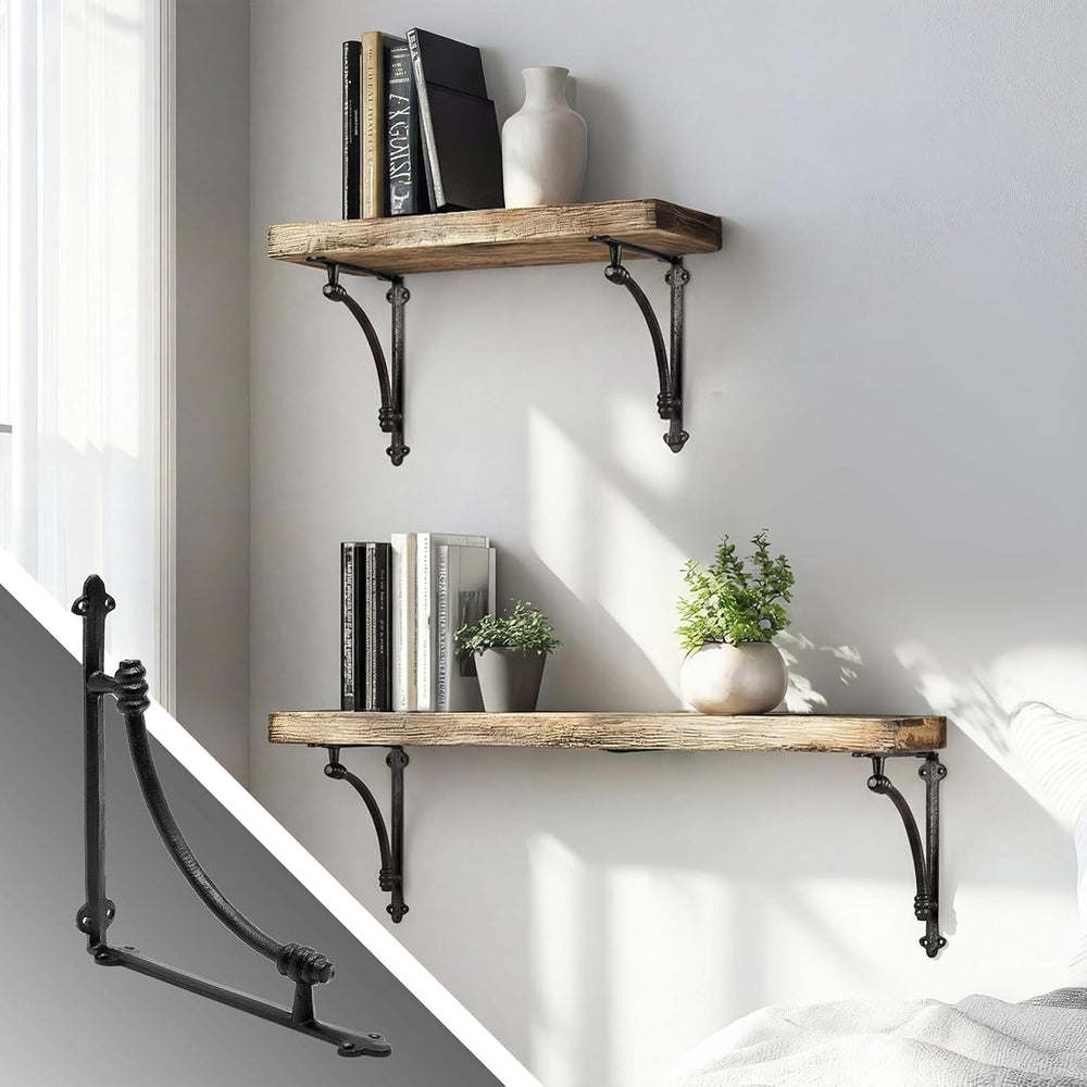 8 Pcs Cast Iron Shelf Brackets 10 Inch Decorative Shelf Brackets