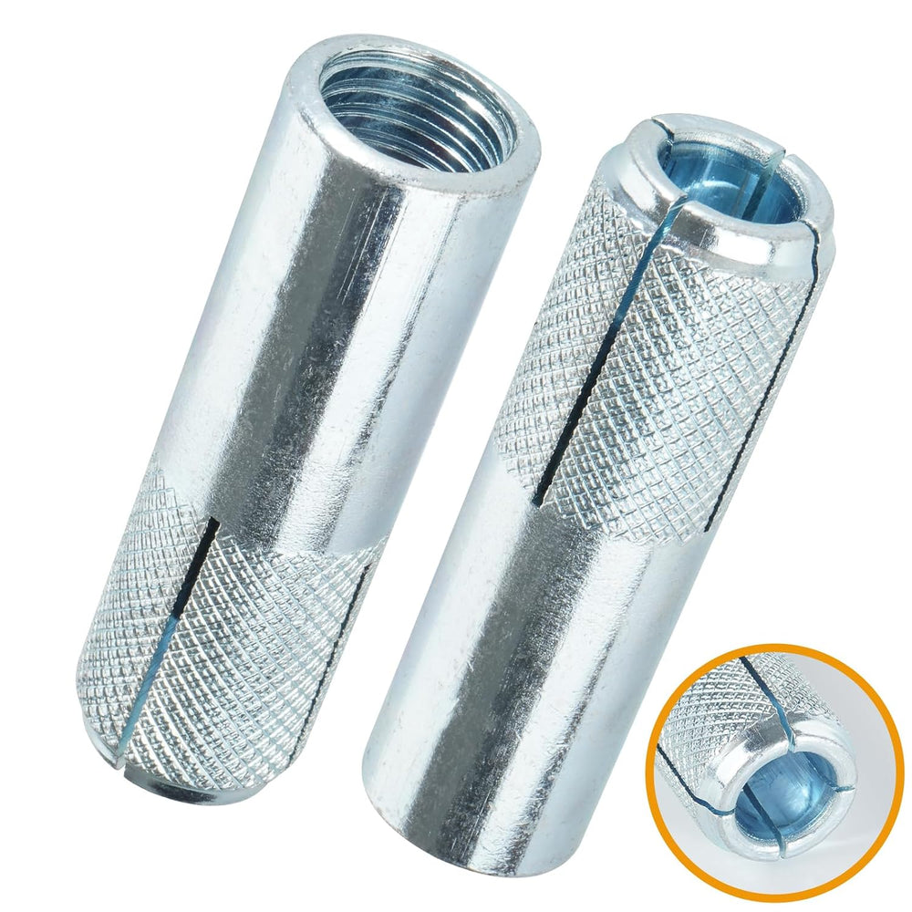 50 PCs Drop-in Anchors 1/2"-13 Zinc-Plated for Concrete, Secure Mounting...