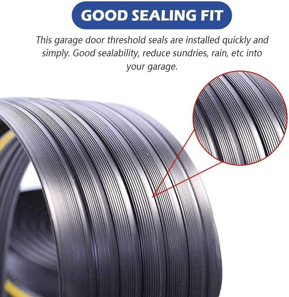 ToLanbbt 20Ft/6M Universal Garage Threshold Seal Strip with 300ml Black Seala...