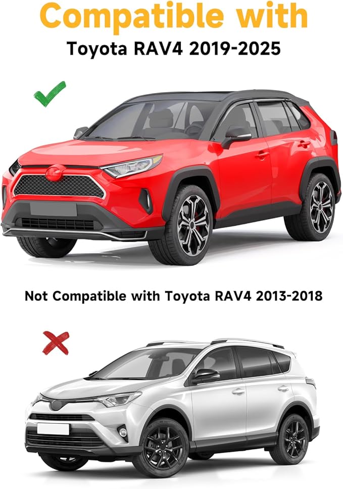 Tape-On Window Rain Guards Fit for Toyota RAV4 2019 2020 2021 2022 2023 2024 ...