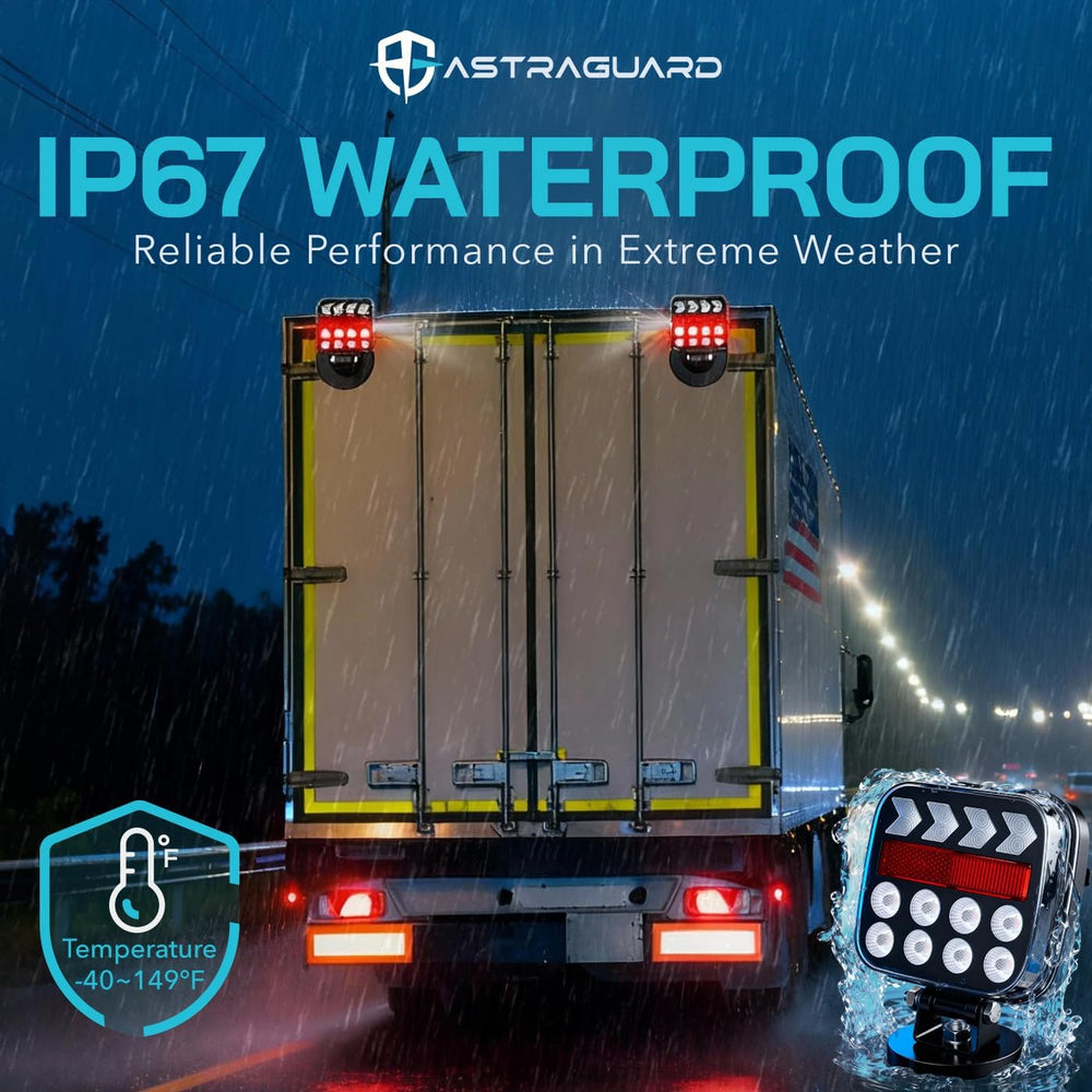 Wireless Trailer Lights, Magnetic Tow Lights, Rechargeable LED Wireless Trail...
