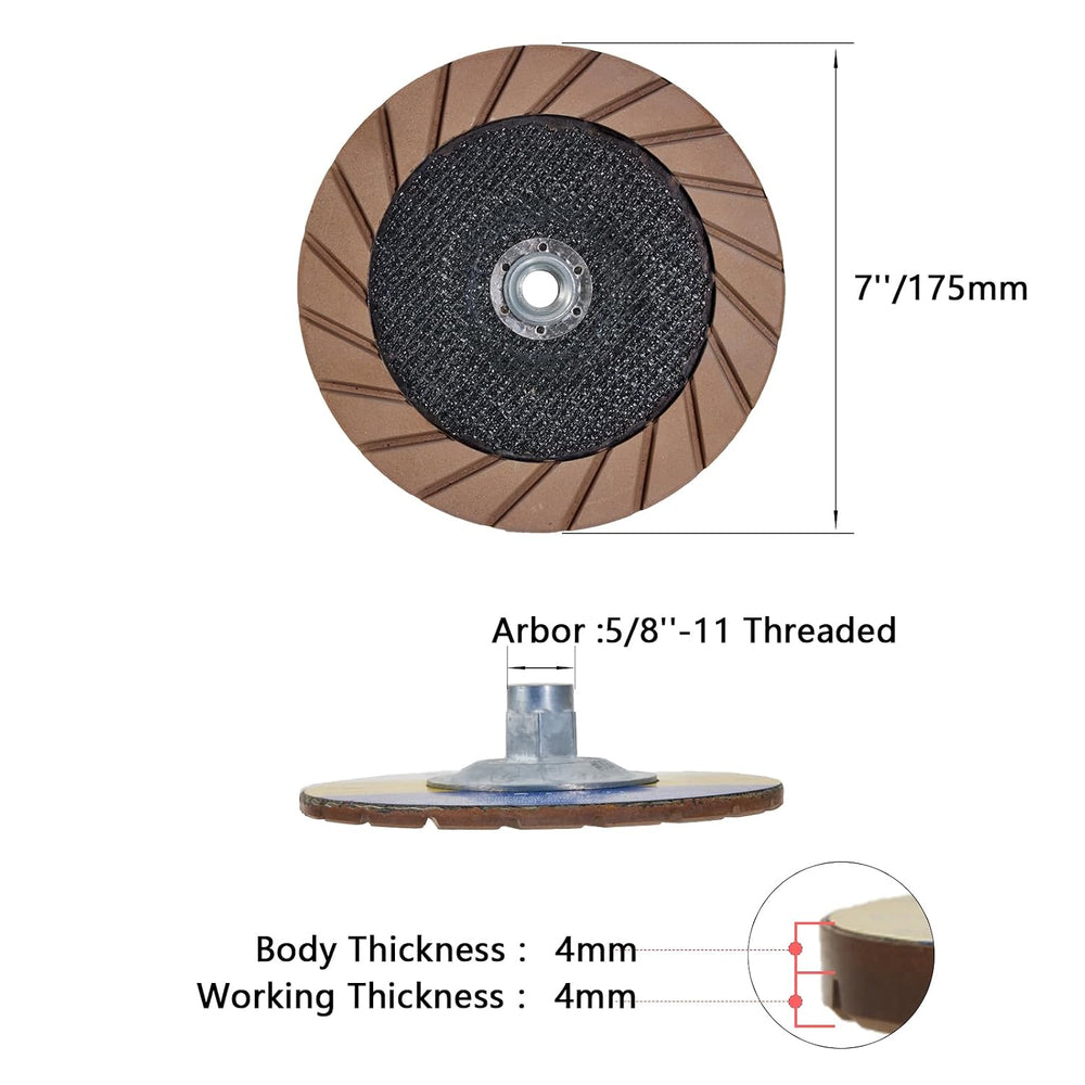 7" Ceramic Bond Diamond Cup Wheel for Concrete, 5/8-11, 100 Grit