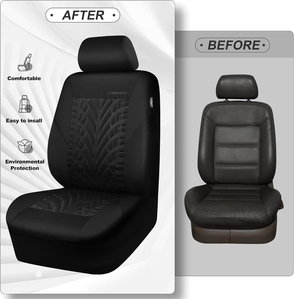 CAR PASS Car Seat Covers Full Sets, Front & Split Rear Bench for Car, 3D ...