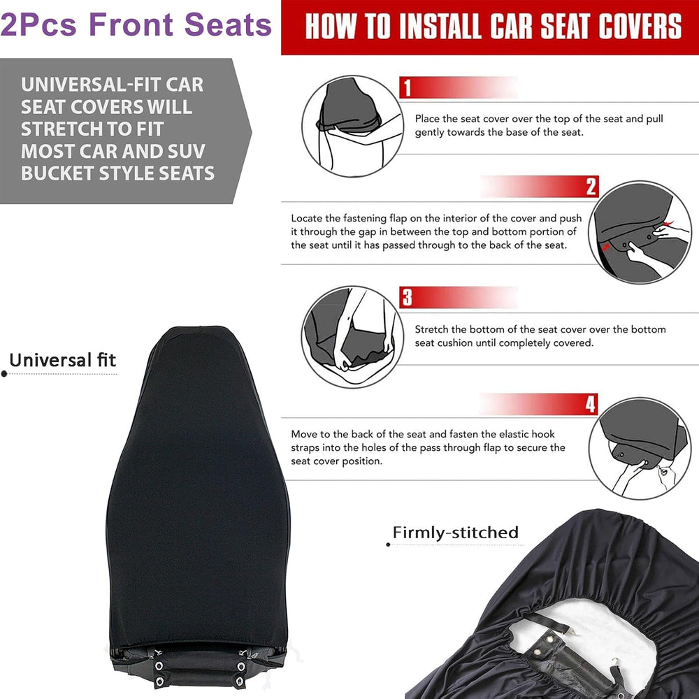 Pink Cherry Print Universal Fit Front Car Seat Cover for Women Girls Stain Re...